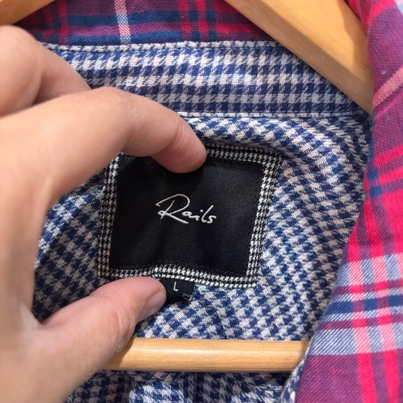 Rails Plaid Button Down Long Sleeve Top Shirt Women’s Size Large - Picture 2 of 15